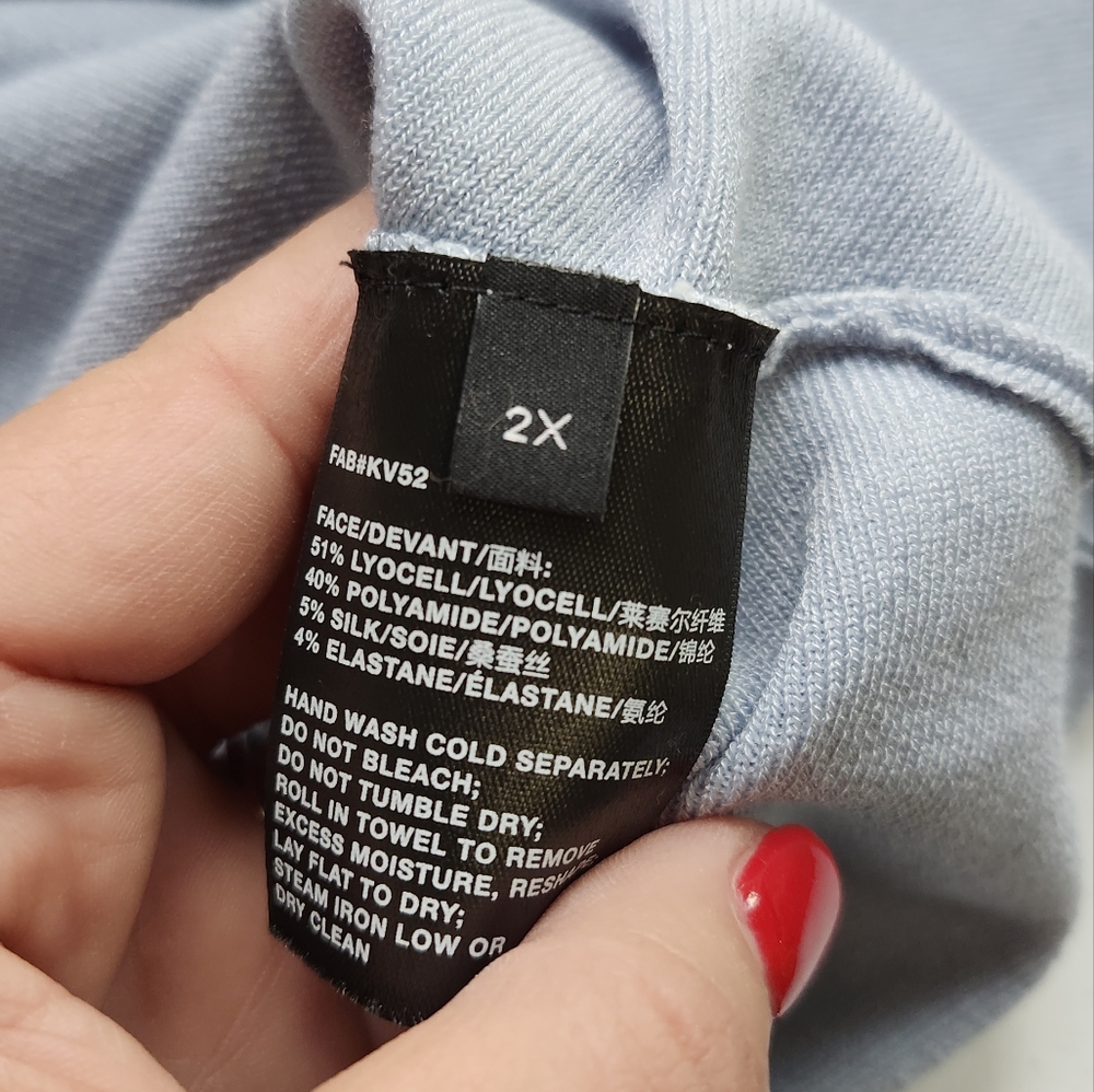 Lafayette 148 New York Light Blue Crewneck Sweater - Picture 3 of 5